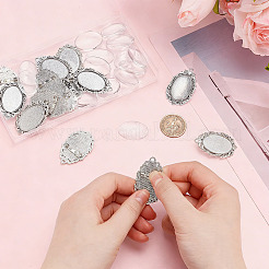 15 broche de style tibétain sertie de cabochon&nbsp;TIBE-ME0001-18