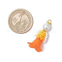 Подвески в виде цветка из стеклянного бисера&nbsp;PALLOY-MZ00686-05