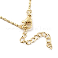 Collane con ciondolo in ottone micro pavé di zirconi cubici e tondo piatto Santa Muerte&nbsp;NJEW-S385-03B-G
