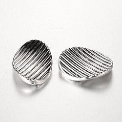 Twistare perle di plastica ccb ovali, argento antico, 43.5x32x6mm, Foro: 1.5 mm