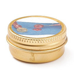 (アルミボックスのわずかな穴のため、不良品見切り販売)パラフィンキャンドルの香り  印鑑封印用  ホームディスプレイの装飾  ゴールド  3.7x1.6cm