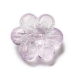 Perles en acrylique transparente, teinte, fleur, lilas, 26x23x11.5mm, Trou: 1.8mm, environ 142 pcs/500 g