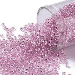 TOHO Round Seed Beads, Japanese Seed Beads, (2212) Silver Lined Baby Pink, 11/0, 2.2mm, Hole: 0.8mm, about 5555pcs/50g