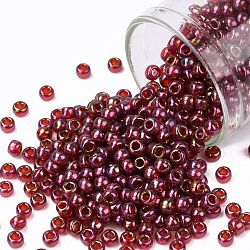 Toho perles de rocaille rondes, Perles de rocaille japonais, (331) baie sauvage aux reflets dorés, 8/0, 3mm, Trou: 1mm, environ 1111 pcs/50 g