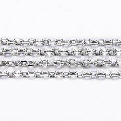3.28 pie 304 cadenas portacables de acero inoxidable, cadenas de corte de diamante, soldada, facetados, oval, color acero inoxidable, 2x1.4x0.4mm