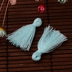 Décorations de pendentif de gland en fil de coton, bleu ciel, 25~31x5mm, environ 39~47 pcs / sachet 