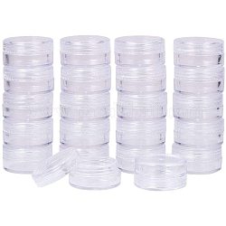 PandaHall Elite About 40 Pcs 5 Gram Round Clear Empty Plastic Cosmetic Samples Container Pot Jars with Screw Lids for Make Up, Eye Shadow, Nails, Powder, Gems, Beads, Jewelry, Small Items