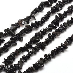 Puce obsidienne naturelle rangées de perles, 5~8x5~8mm, Trou: 1mm, environ 31.5 pouce
