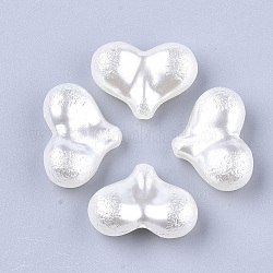 ABS Plastic Imitation Pearl Beads, Heart, Creamy White, 17x23x9mm, Hole: 1.2mm, about 275pcs/500g