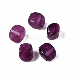 Perles acryliques, style de pierres fines imitation, losange, violet, 12x12x8mm, Trou: 1.8mm, environ 830 pcs/500 g