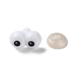 Occhi di bambola di plastica artigianale, borchie a cono piedi, con aghi plastico, bianco, 20.5x20.5x11.5mm