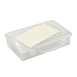 Contenedores de abalorios de plástico, para piezas pequeñas, hardware y artesanía, Rectángulo, blanco, 21x15.5x5.5 cm