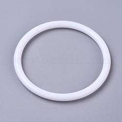 Aros de macramé anillo, Para manualidades y redes / redes tejidas con suministros de plumas, blanco, 73.5x5.5mm, diámetro interior: 62.5 mm