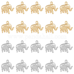Hobbiesay 20 шт. 2 цветные латунные подвески, слон, платиной и золотом, 14.5x15x5 мм, отверстие : 1 мм, 10 шт / цвет