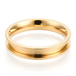 201 impostazioni per anelli scanalati in acciaio inossidabile, anello del nucleo vuoto, per la realizzazione di gioielli con anello di intarsio, oro, diametro interno: 17mm