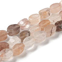 Brins de perles de quartz fraise violet naturel, Ovale Plat, 6~6.5x4~4.5x2.5mm, Trou: 0.6mm, Environ 64 pcs/chapelet, 15.94'' (40.5 cm)