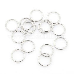 304 Edelstahl offenen Ringe springen, Edelstahl Farbe, 12x1.2 mm, Innendurchmesser: 9.6 mm, ca. 900 Stk. / Beutel