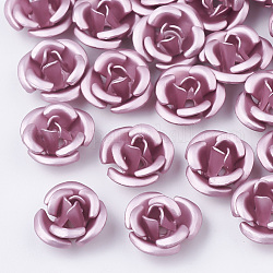 Aluminium-Perlen, matt, langlebig plattiert, 3-Blütenblatt Blüte, Pflaume, 8~8.5x5 mm, Bohrung: 1 mm
