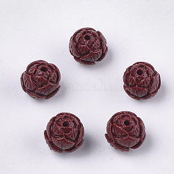 Synthetic Coral Beads, Dyed, Flower, Brown, 12x12mm, Hole: 1.6mm