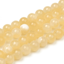 Topaz natural jade perlas hebras, redondo, 6mm, agujero: 1 mm, aproximamente 63 pcs / cadena, 14.96 pulgada (38 cm)