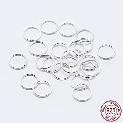 925 anello tondo in argento sterling, anelli di salto saldati, anelli di salto chiusi, argento, 22 gauge, 6x0.6mm, diametro interno: 5mm