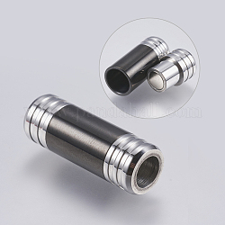 304 Magnetverschluss aus Edelstahl mit Klebeenden, Kolumne, Metallgrau, 28x10 mm, Bohrung: 6 mm