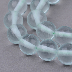 Pastèque verte perles de verre en pierre brins, ronde, 8~8.5mm, Trou: 1mm, Environ 47 pcs/chapelet, 15.5 pouce