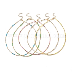 Colliers de perles de verre pour femmes, colorées, 15.75 pouce (40 cm)