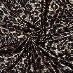 Fingerinspire ткань с чешуей русалки, 39x59-дюймовая голограмма с леопардовым принтом, двухсторонняя эластичная ткань из рыбьей чешуи, черно-коричневая спандекс, эластичная ткань с принтом русалки для шитья одежды, diy craft