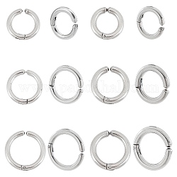 Unicraftale 12шт 6 размер 304 серьги-манжеты из нержавеющей стали, гипоаллергенные серьги в форме кольца для женщин, цвет нержавеющей стали, 16~19x2.5~3 мм, 2шт / стиль