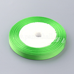Hochdichtes einseitiges Satinband, Polyesterbänder, lime green, 1/4 Zoll (6~7 mm), ca. 25 Yards / Rolle, 10 Rollen / Gruppe, etwa 250yards / Gruppe (228.6m / Gruppe)