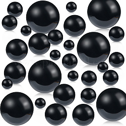 Perle di perle imitazione plastica abs, Senza Buco, nero, 10~30mm, 150 pc / set