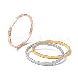 3 pièces 3 couleurs 304 ensemble de bracelets rainurés en acier inoxydable, infini, couleur mixte, 2x2-3/8 pouce (50x59 mm), 1 pc / couleur