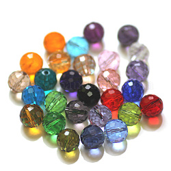 Perles d'imitation cristal autrichien, grade AAA, facette, ronde, couleur mixte, 10mm, Trou: 0.9~1mm