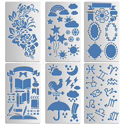 Benecreat 6 Art Stahlschneidwerkzeuge Schablonen, für DIY Scrapbooking / Fotoalbum, Dekorative Prägepapierkarte aus Papier, Gemischte Muster, 10.1x17.7x0.05 cm, 1pc / style, 6 Stück / Set