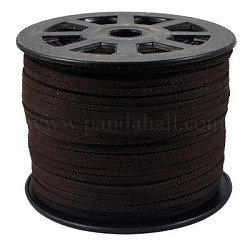 Faux Suede Cords, Faux Suede Lace, Coconut Brown, 6x1.5mm, 100yards/roll(300 feet/roll)