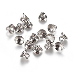 Bails pendentif capuchon de perle en plastique ccb, pour les pendants de couverture de bulle de verre de globe, platine, 4.5~5x6mm, Trou: 1.6mm