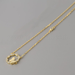 925 подвесные стерлингового серебра ожерелья, с горными хрустальными и кабельными цепями, венок с бабочкой, золотые, кристалл