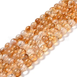 Chapelets de perles de citrine naturelle, ronde, 8~8.5mm, Trou: 1mm, Environ 48 pcs/chapelet, 15.16'' (38.5 cm)