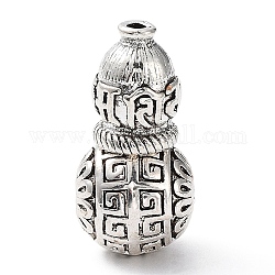 Tibetanische Artlegierung 3-Loch-Guru Perlen, T-Perlen gebohrt, Kürbisflasche, Antik Silber Farbe, 27x13x13.5 mm, Bohrung: 2 mm