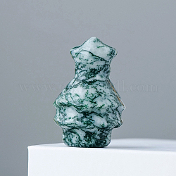Estatua de árbol de navidad de jade qinghai natural, para la decoración de la pantalla del escritorio del hogar, 30x20mm