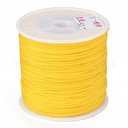 Плетеной нейлоновой нити, китайский шнур для завязывания бисера шнур для изготовления ювелирных изделий из бисера, золотые, 0.8 мм, Около 100 ярдов / рулон