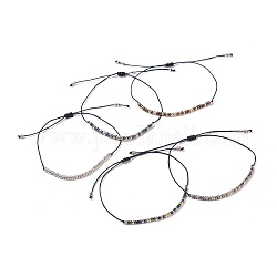 Bracciali con perline intrecciate con filo di nylon, con microsfere di vetro elettrolitico, colore misto, 3/4 pollice ~ 2-3/4 pollici (1.8~7 cm)