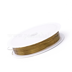 Alambre de joyería de cobre redondo, vara de oro oscuro, 0.3mm, aproximadamente 32.8 pie (10 m) / rollo, 10 rollos / grupo