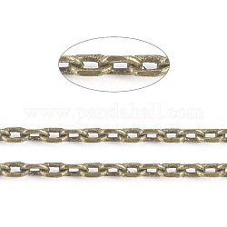Brass Cable Chains, Diamond Cut Chains, Unwelded, Faceted, with Spool, Oval, Cadmium Free & Nickel Free & Lead Free, Antique Bronze, 2.5x1x0.5mm, about 301.83 Feet(92m)/roll