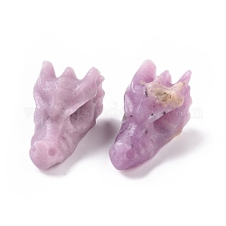 Natural Phosphosiderite Sculpture Display Decorations, for Home Office Desk, Dragon Head, 36.5~38x20.5x20.5~22.5mm
