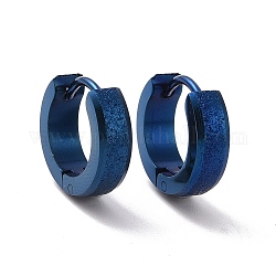 304 créoles épaisses en acier inoxydable pour homme femme, bleu, 12.5x13x4mm, pin: 0.8 mm