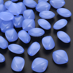 Perles en acrylique de gelée d'imitation, losange, bleu ardoise moyen, 17x14.5x9.5mm, Trou: 1.6mm, environ 500 pcs/500 g