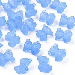 Abalorios de acrílico transparentes, esmerilado, oso, azul aciano, 18.5x15.5x11mm, agujero: 2.5 mm, aproximamente 330 unidades / 500 g