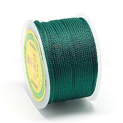 Нейлоновые нити, Миланские шнуры / витые шнуры, зелено-синие, 1.5~2 мм, около 54.68 ярда (50 м) / рулон